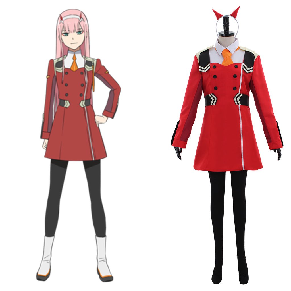 Zero Two Code:002 Red Uniform Dress Cosplay Costume - DARLING in the FRANXX-Astricos