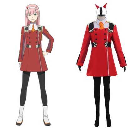 Zero Two Code:002 Red Uniform Dress Cosplay Costume - DARLING in the FRANXX-Astricos