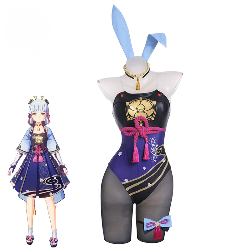 Kamisato Ayaka Bunny Girl Costume - Genshin Impact Cosplay Outfit for Women-Astricos