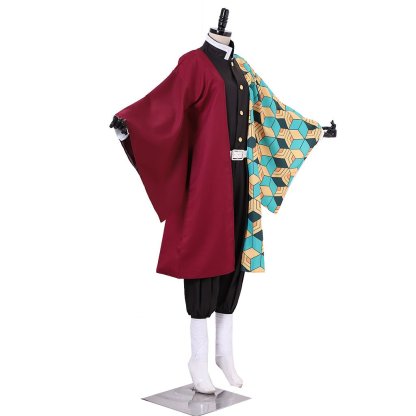 Authentic Demon Slayer Giyuu Tomioka Cosplay Kimono Robe Outfit-Astricos