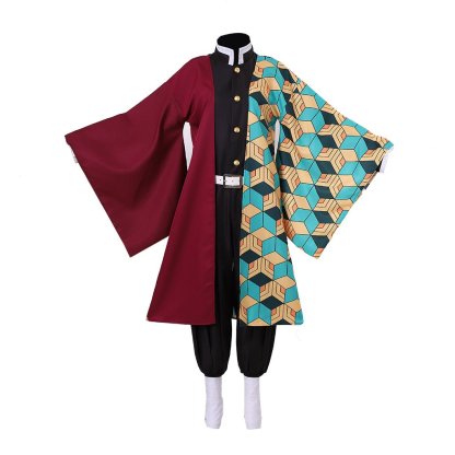 Authentic Demon Slayer Giyuu Tomioka Cosplay Kimono Robe Outfit-Astricos
