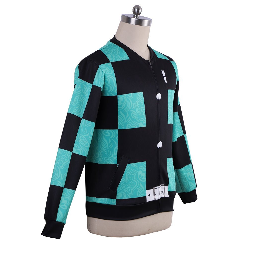 Demon Slayer Kamado Tanjirou Cosplay Zip-Up Jacket – Anime Costume Coat | Astricos-Astricos