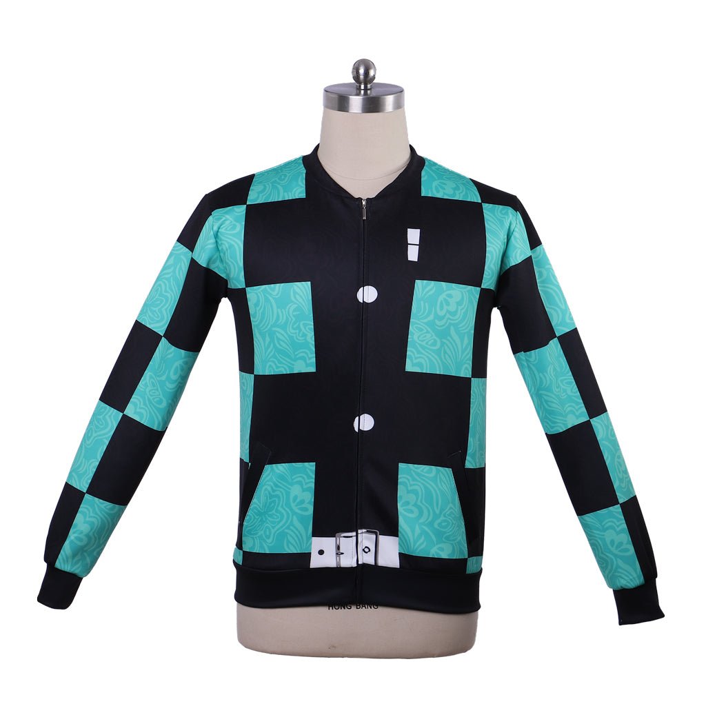 Demon Slayer Kamado Tanjirou Cosplay Zip-Up Jacket – Anime Costume Coat | Astricos-Astricos