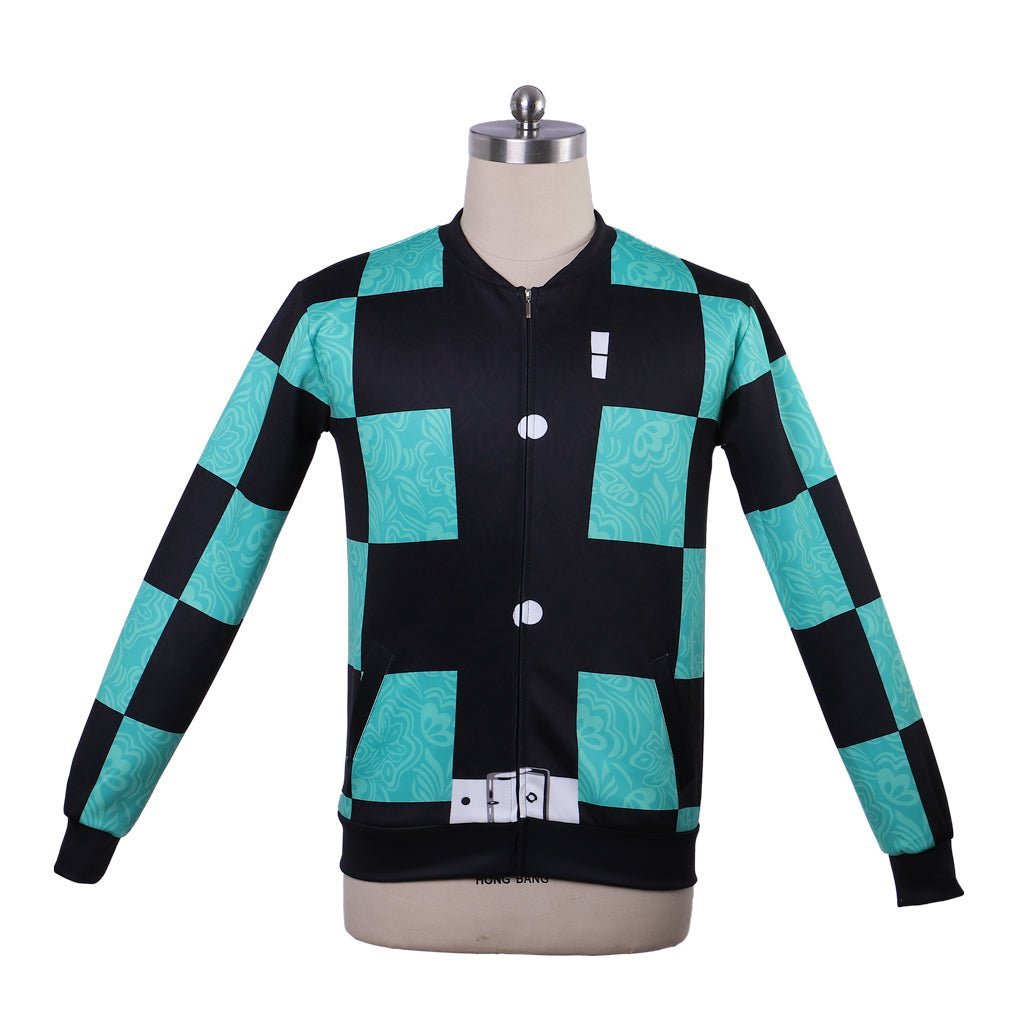 Demon Slayer Kamado Tanjirou Cosplay Zip-Up Jacket – Anime Costume Coat | Astricos-Astricos