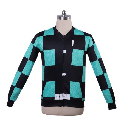 Demon Slayer Kamado Tanjirou Cosplay Zip-Up Jacket – Anime Costume Coat | Astricos-Astricos