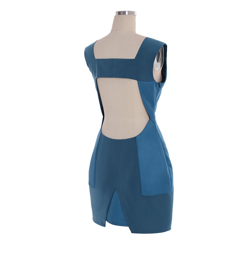 Custom-Made Detroit: Become Human Chloe Cosplay Costume - Blue Dress Full Set-Astricos