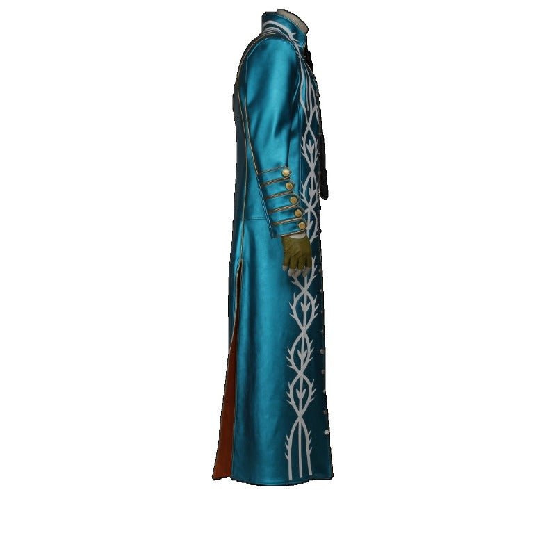 Vergil Cosplay Leather Trench Coat - Devil May Cry 3 Halloween Costume-Astricos