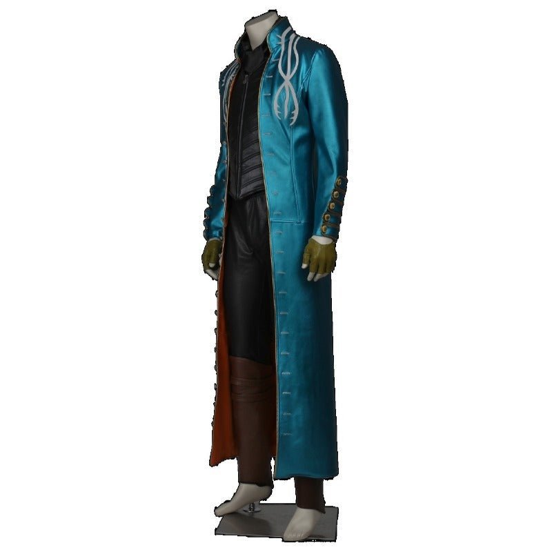 Vergil Cosplay Leather Trench Coat - Devil May Cry 3 Halloween Costume-Astricos