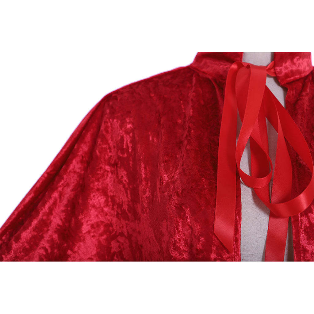 Elegant Red Victorian Steampunk Cloak - Gothic Medieval Lolita Capelet for Women-Astricos