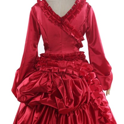 Dracula Mina Red Bustle Vampire Dress Cosplay Costume for Women - Victorian Gothic Party Outfit-Astricos