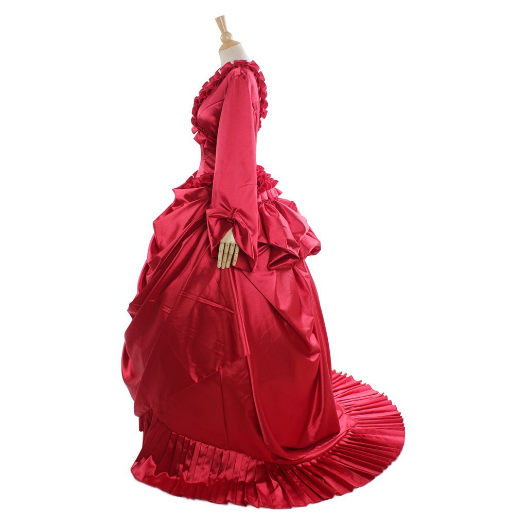 Dracula Mina Red Bustle Vampire Dress Cosplay Costume for Women - Victorian Gothic Party Outfit-Astricos