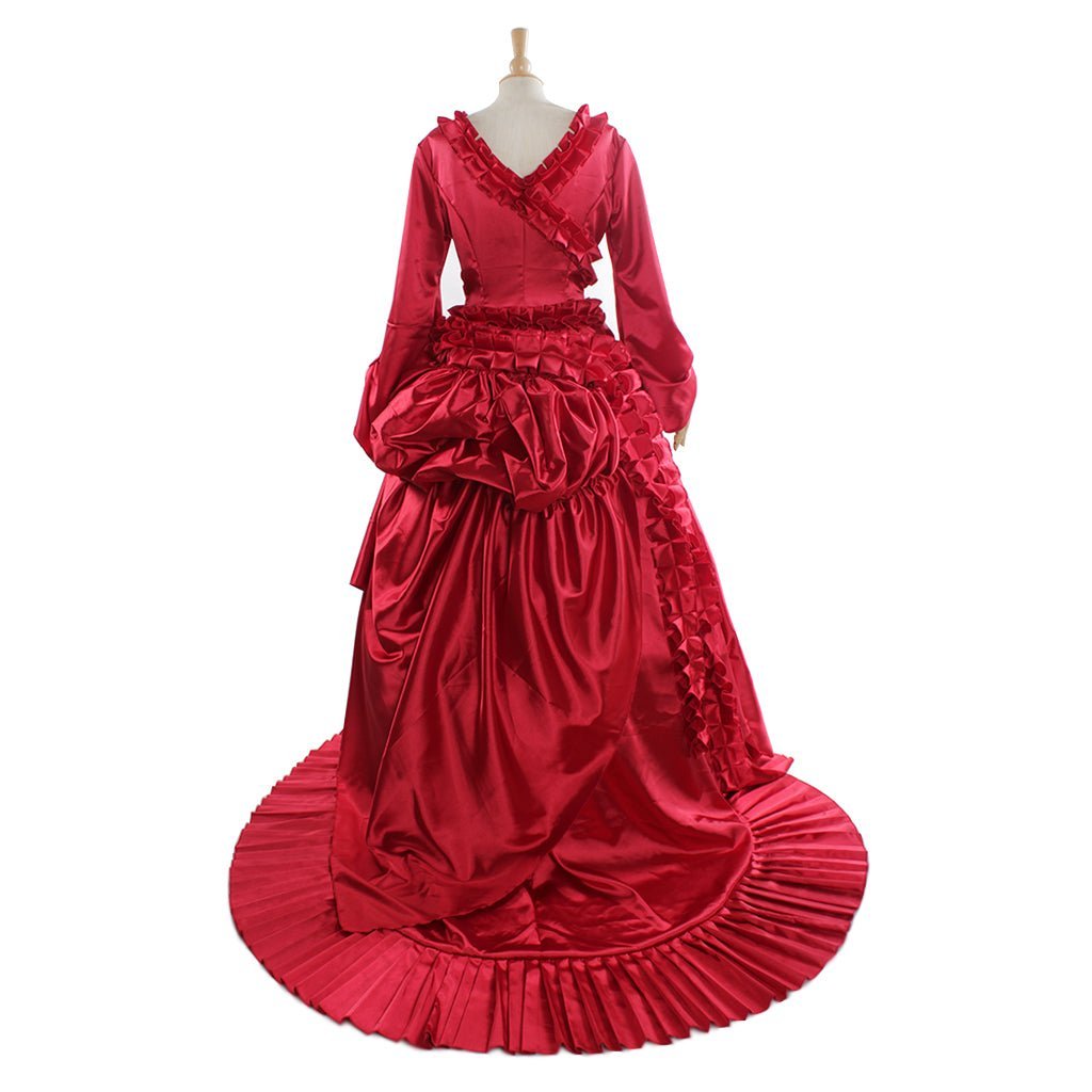 Dracula Mina Red Bustle Vampire Dress Cosplay Costume for Women - Victorian Gothic Party Outfit-Astricos