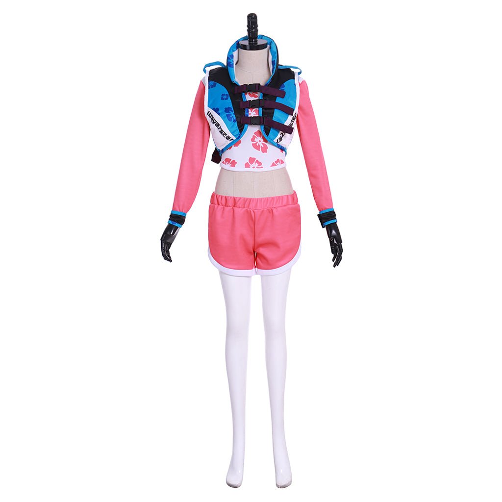 D.Va Hana Song Waveracer Cosplay Costume - Pink Swimsuit Skin from Overwatch | Astricos-Astricos