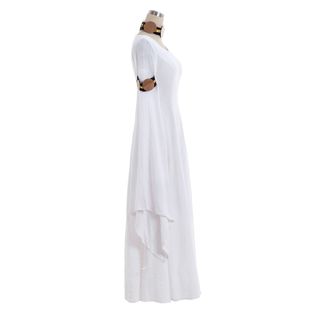 Medieval White Robe Dress for Renaissance, Regency & Tudor Themed Events | Astricos-Astricos