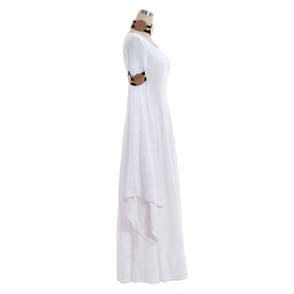 Medieval White Robe Dress for Renaissance, Regency & Tudor Themed Events | Astricos-Astricos