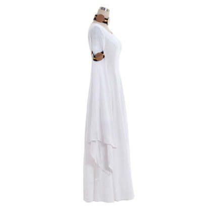 Medieval White Robe Dress for Renaissance, Regency & Tudor Themed Events | Astricos-Astricos