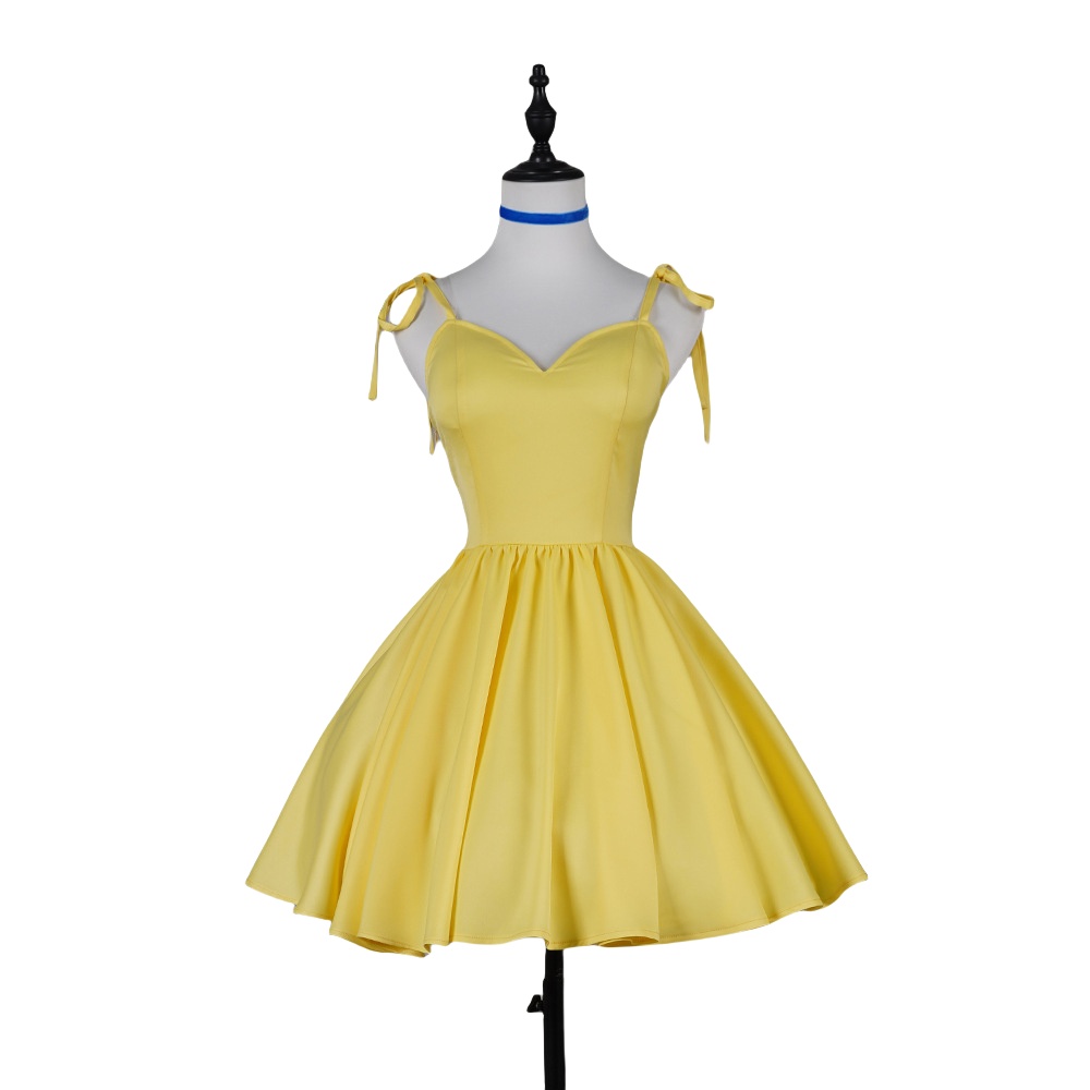 Asuka Langley Eva Cosplay Costume Yellow Dress Summer Anime Cosplay Outfit-Astricos