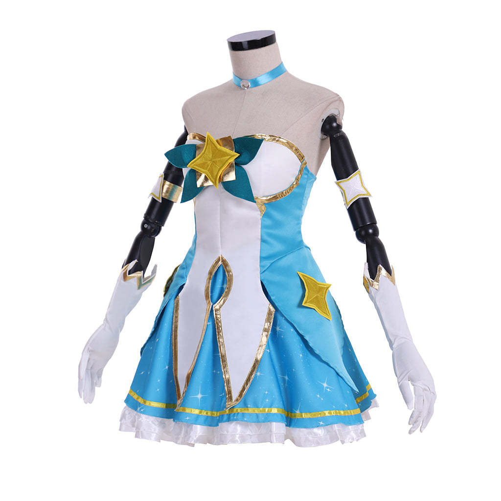 LOL Soraka Cosplay Costume – Guardian New Skin Sexy Blue Tube Dress for Women & Girls-Astricos
