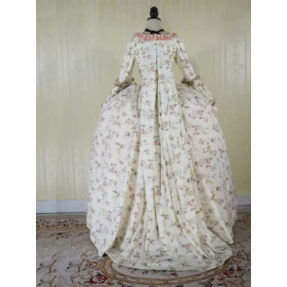 Renaissance Pink Floral Dress - French Style Rococo Baroque Princess Gown-Astricos