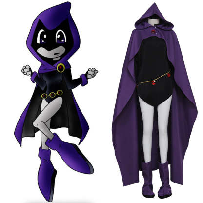 Premium Teen Titans Raven Cosplay Costume - Superhero Halloween Outfit & Cape-Astricos