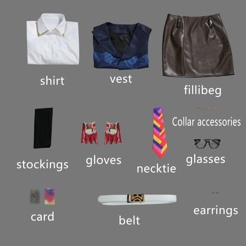 Valorant Women’s Cosplay Costume - Uniform Shirt, Vest & Skirt Set for Halloween & Parties-Astricos