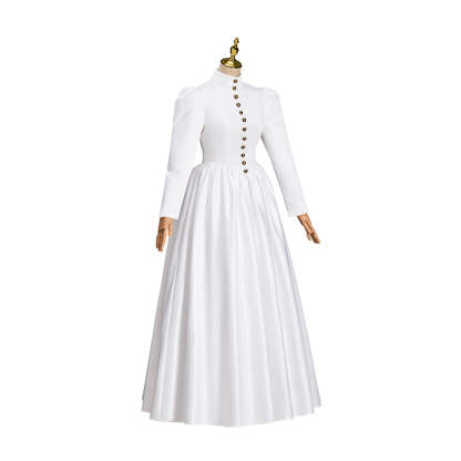 Victorian White Dress Cosplay Costume – Elegant Gothic Lolita Renaissance Outfit-Astricos