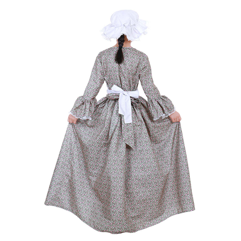 Authentic Pioneer Prairie Colonial Maid Costume for Girls & Kids | Astricos-Astricos