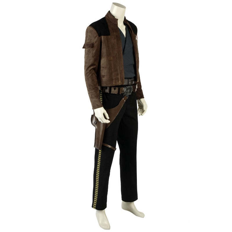 Han Solo Cosplay Costume - Premium Suede Jacket & Leather Belt Set for Star Wars Fans-Astricos