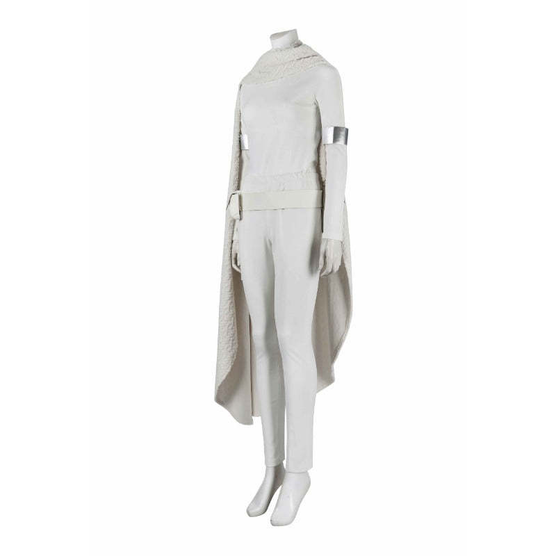 Queen Amidala Padmé White Battle Outfit with Cloak - Star Wars Cosplay Costume for Comic Con & Halloween-Astricos
