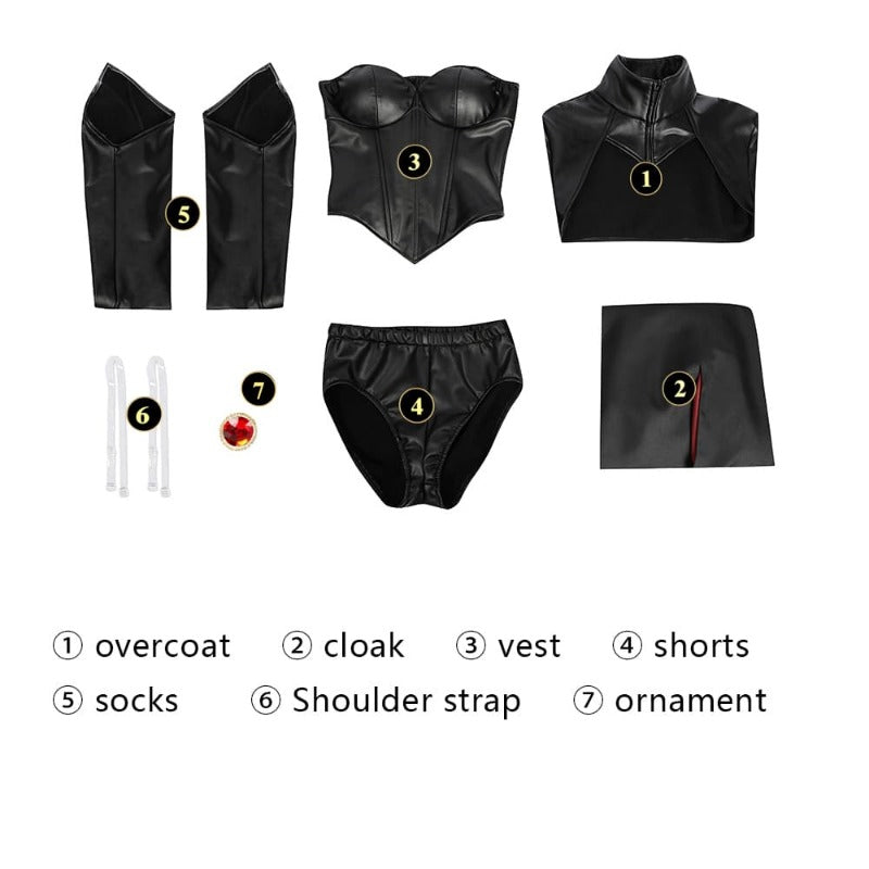 Madelyne Pryor X-Men Villain Cosplay Costume Jumpsuit & Cloak for Halloween | Astricos-Astricos