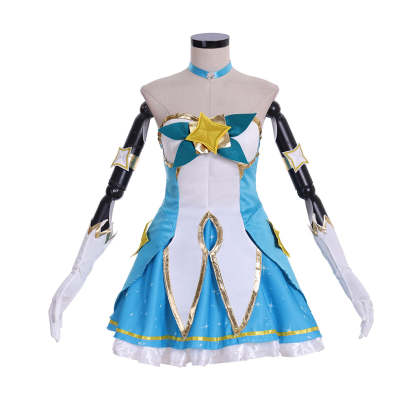 LOL Soraka Cosplay Costume – Guardian New Skin Sexy Blue Tube Dress for Women & Girls-Astricos