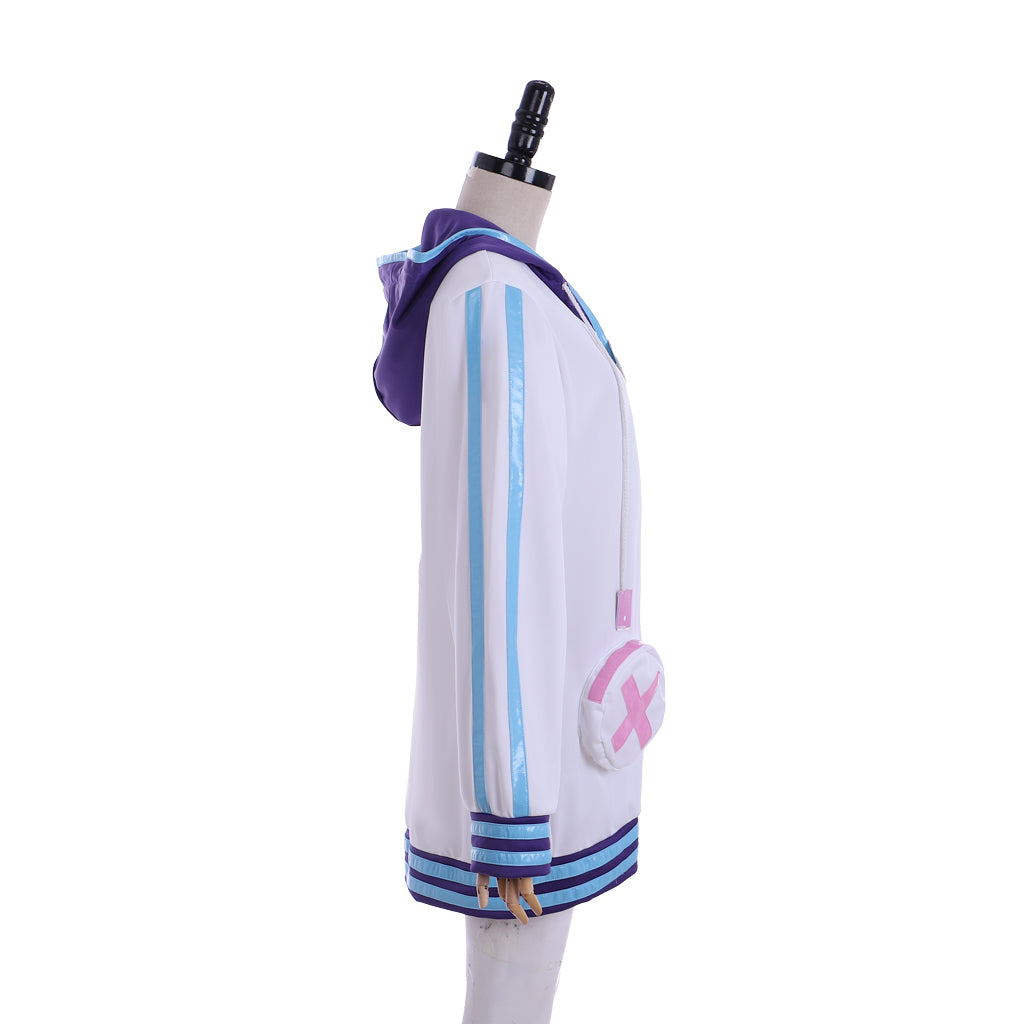 Purple Heart Cosplay Hoodie | Hyperdimension Neptunia Zip-Up Sweatshirt | Unisex Anime Jacket-Astricos