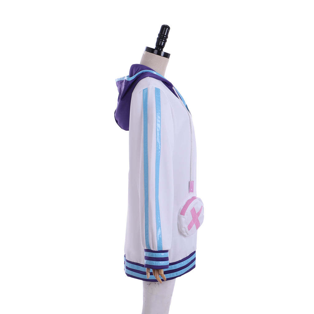 Purple Heart Cosplay Hoodie | Hyperdimension Neptunia Zip-Up Sweatshirt | Unisex Anime Jacket-Astricos