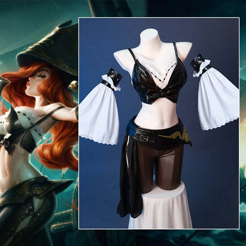LOL Miss Fortune Cosplay Costume - The Bounty Hunter Outfit for Halloween & Women-Astricos
