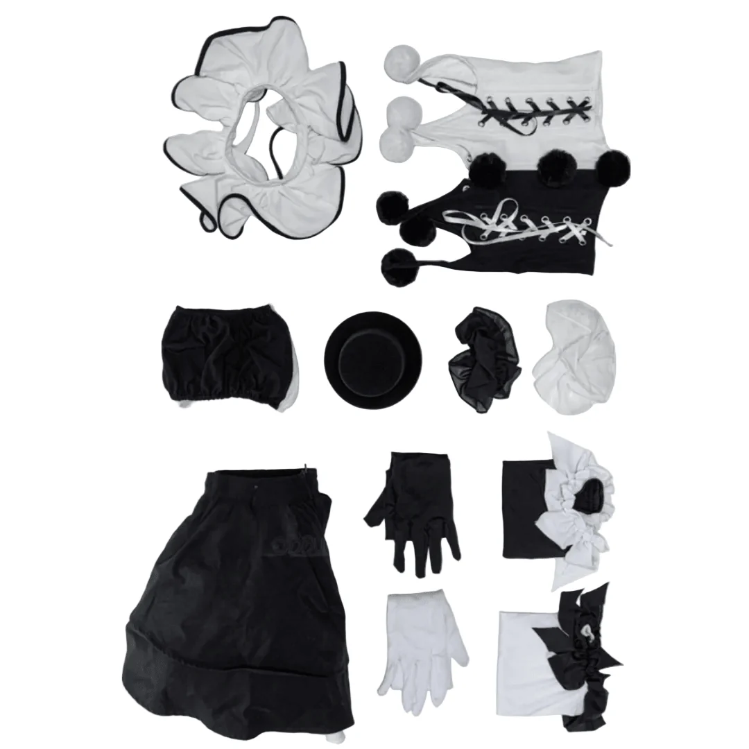 Terrifier Clown Cosplay Costume Custom Black White Dress for Halloween Party