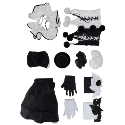 Terrifier Clown Cosplay Costume Custom Black White Dress for Halloween Party