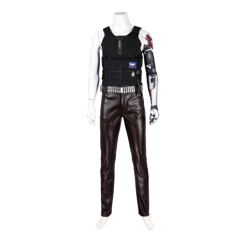 Johnny Silverhand Cyberpunk 2077 Cosplay Costume - Sleeveless Vest Halloween Party Outfit-Astricos