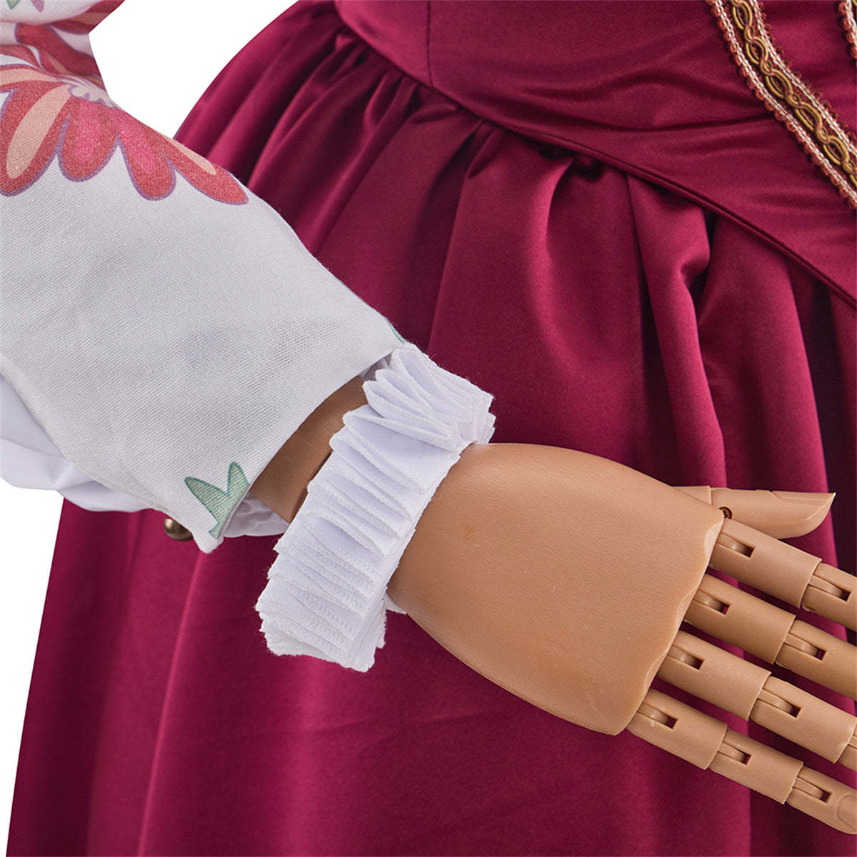 Tudor Dynasty Red Waistcoat Floral Dress - Premium Cosplay Costume-Astricos