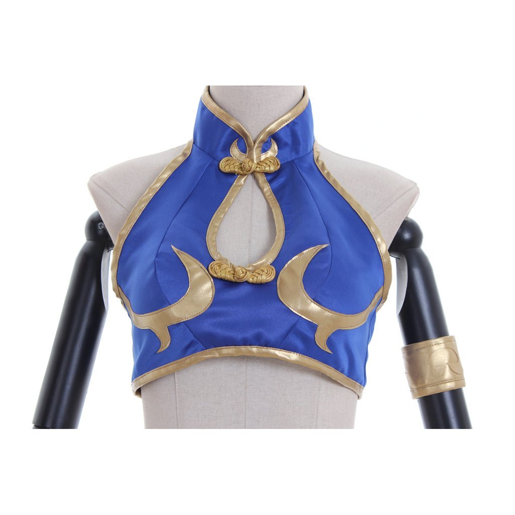 Elastic Li Sexy Swimsuit Cosplay Costume - Two-Piece Game Character Outfit-Astricos