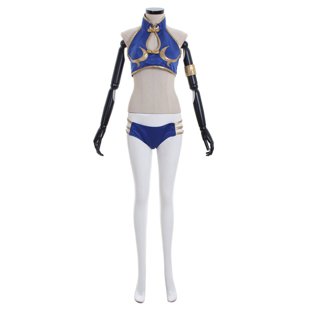 Elastic Li Sexy Swimsuit Cosplay Costume - Two-Piece Game Character Outfit-Astricos