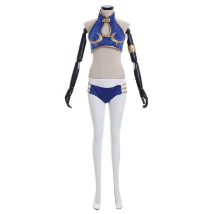Elastic Li Sexy Swimsuit Cosplay Costume - Two-Piece Game Character Outfit-Astricos