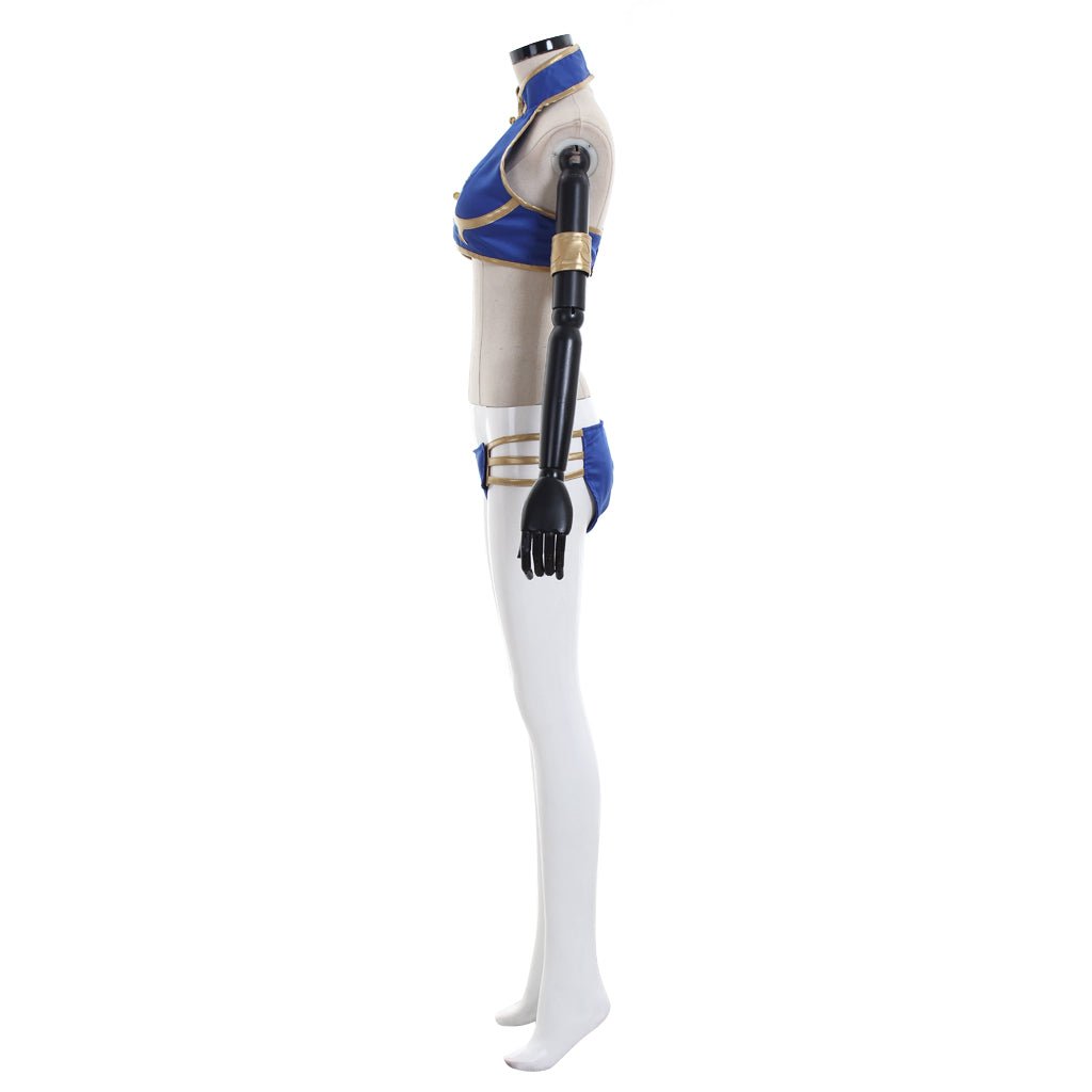 Elastic Li Sexy Swimsuit Cosplay Costume - Two-Piece Game Character Outfit-Astricos