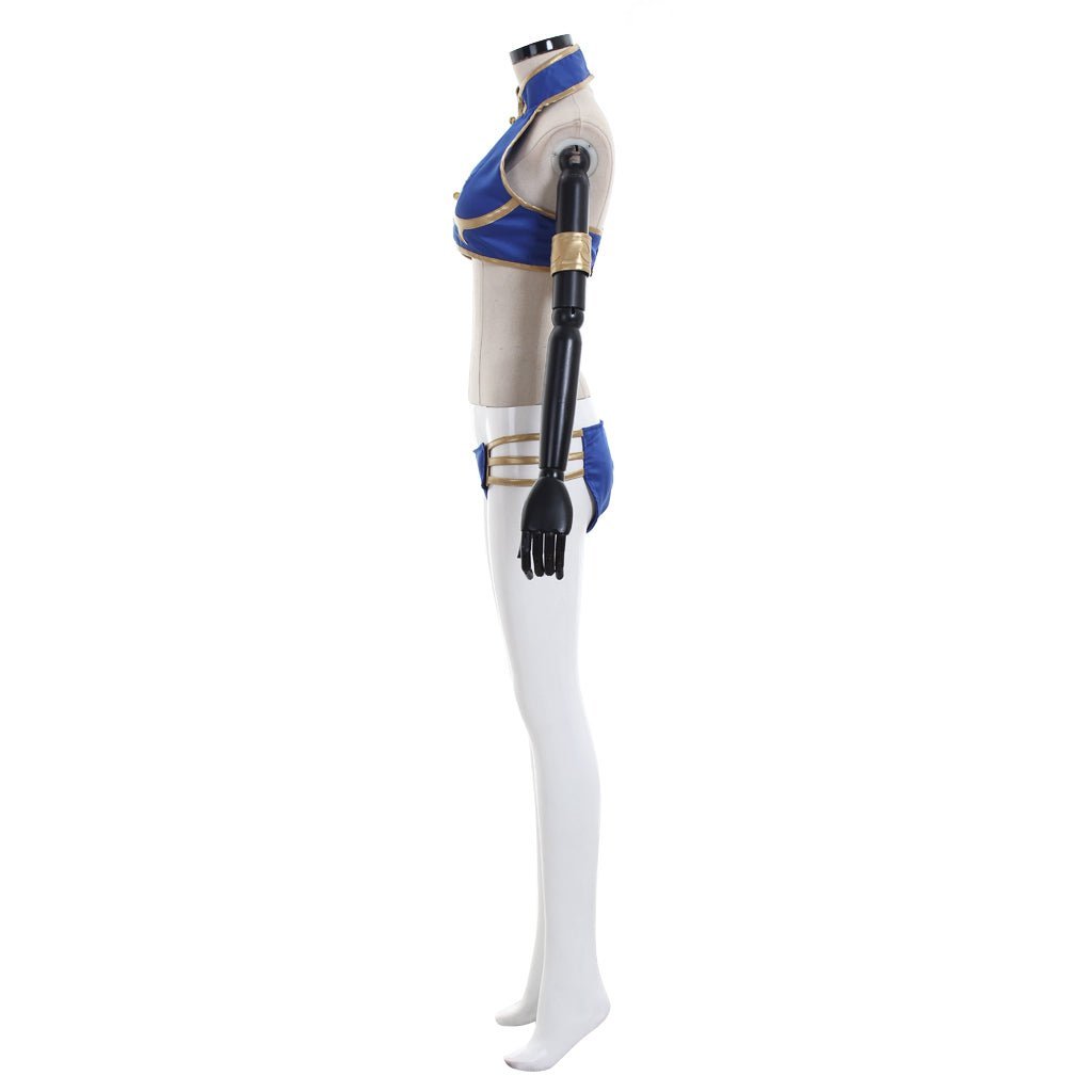 Elastic Li Sexy Swimsuit Cosplay Costume - Two-Piece Game Character Outfit-Astricos