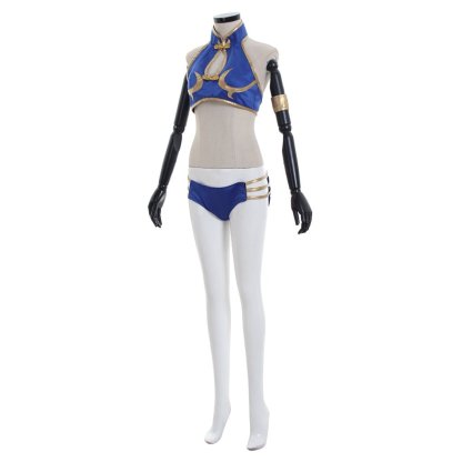 Elastic Li Sexy Swimsuit Cosplay Costume - Two-Piece Game Character Outfit-Astricos