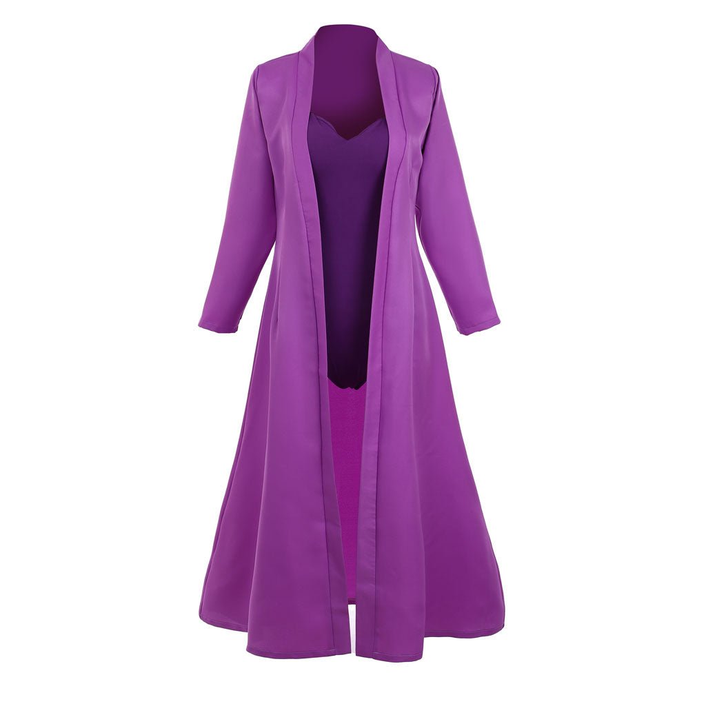 Elegant Long Purple Robe with Fitted Jumpsuit - Anime Cosplay Costume for Fans-Astricos
