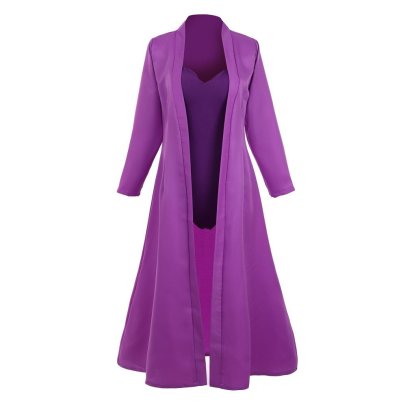 Elegant Long Purple Robe with Fitted Jumpsuit - Anime Cosplay Costume for Fans-Astricos