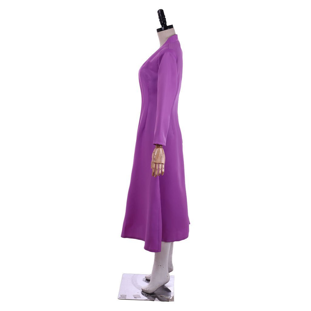 Elegant Long Purple Robe with Fitted Jumpsuit - Anime Cosplay Costume for Fans-Astricos