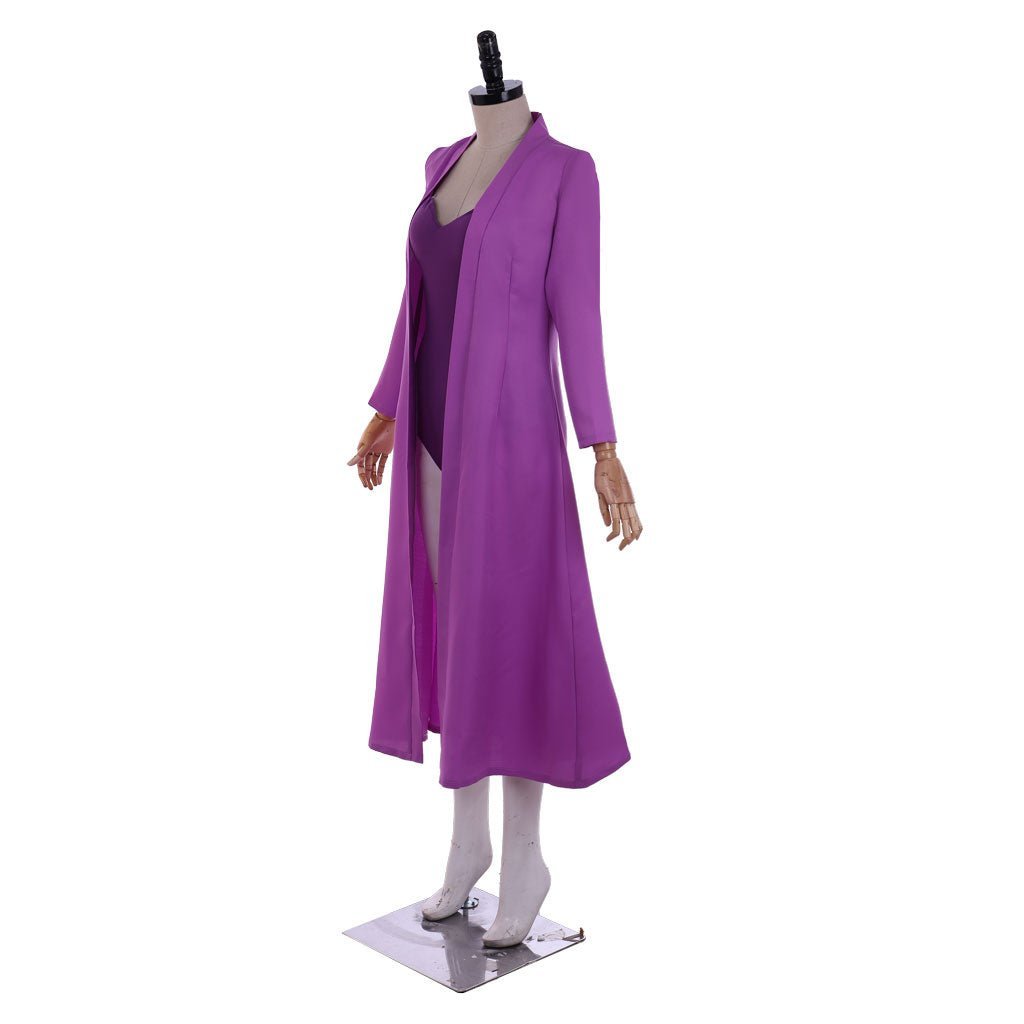 Elegant Long Purple Robe with Fitted Jumpsuit - Anime Cosplay Costume for Fans-Astricos