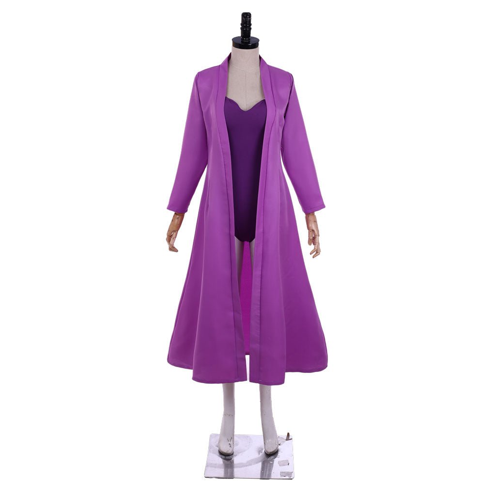 Elegant Long Purple Robe with Fitted Jumpsuit - Anime Cosplay Costume for Fans-Astricos