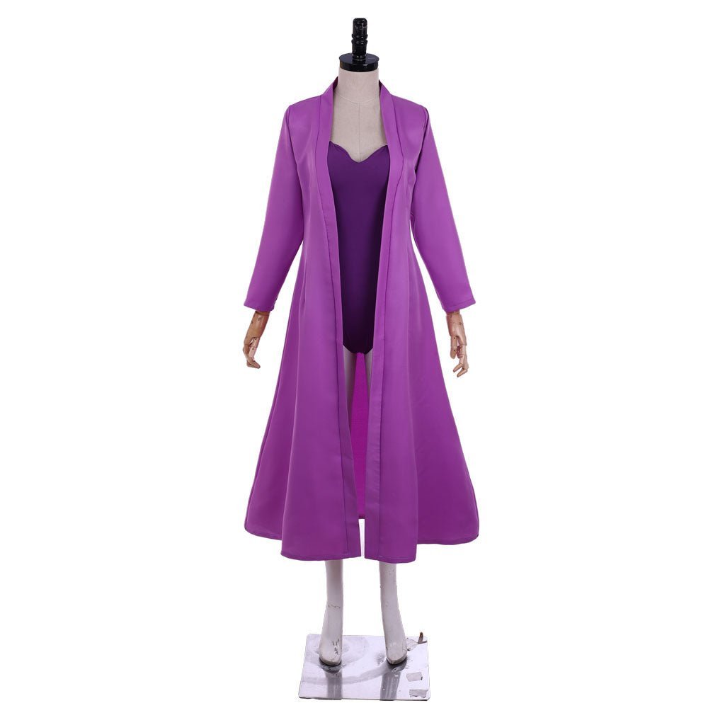 Elegant Long Purple Robe with Fitted Jumpsuit - Anime Cosplay Costume for Fans-Astricos